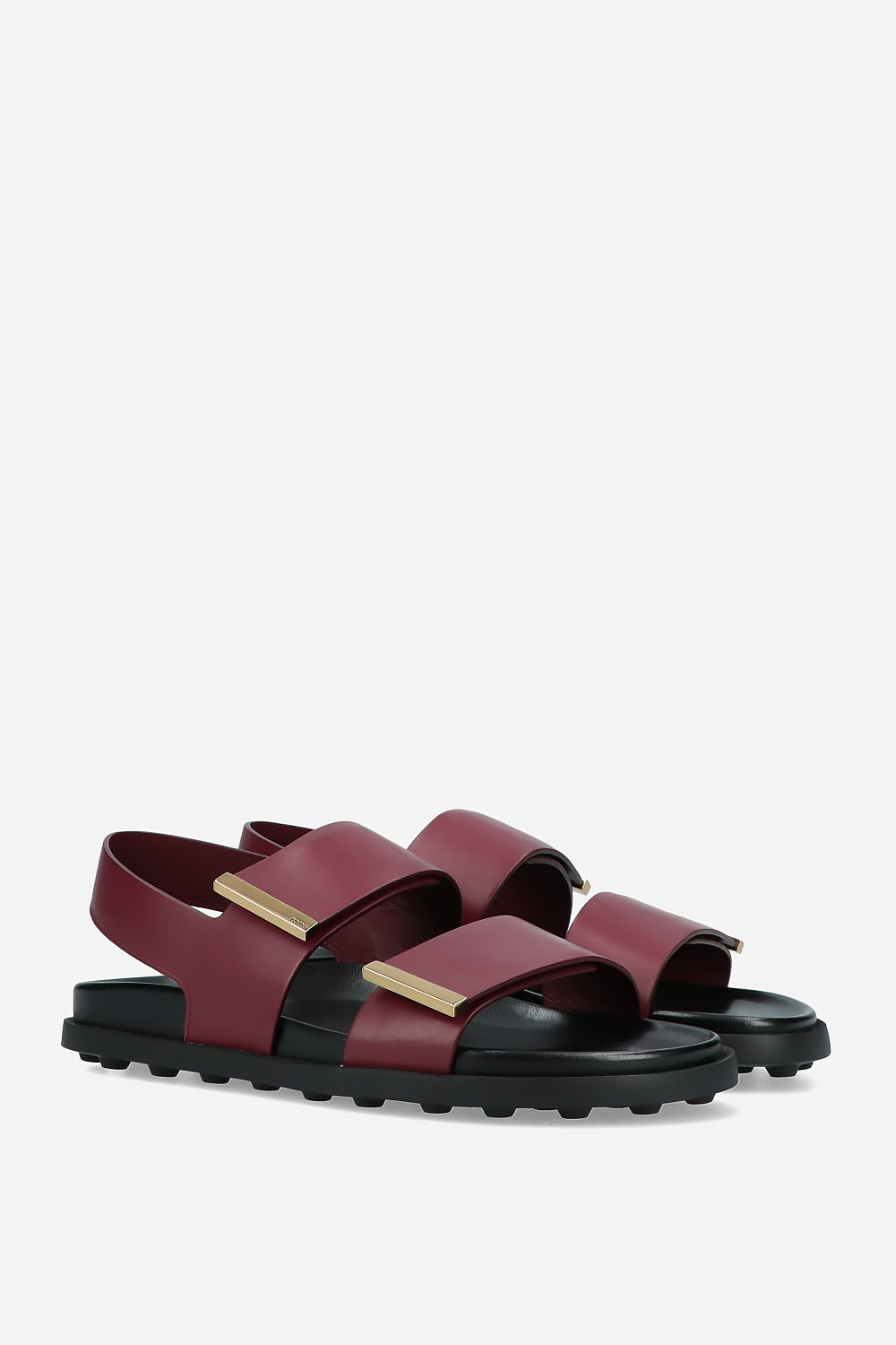 Buckled leather platform sandals