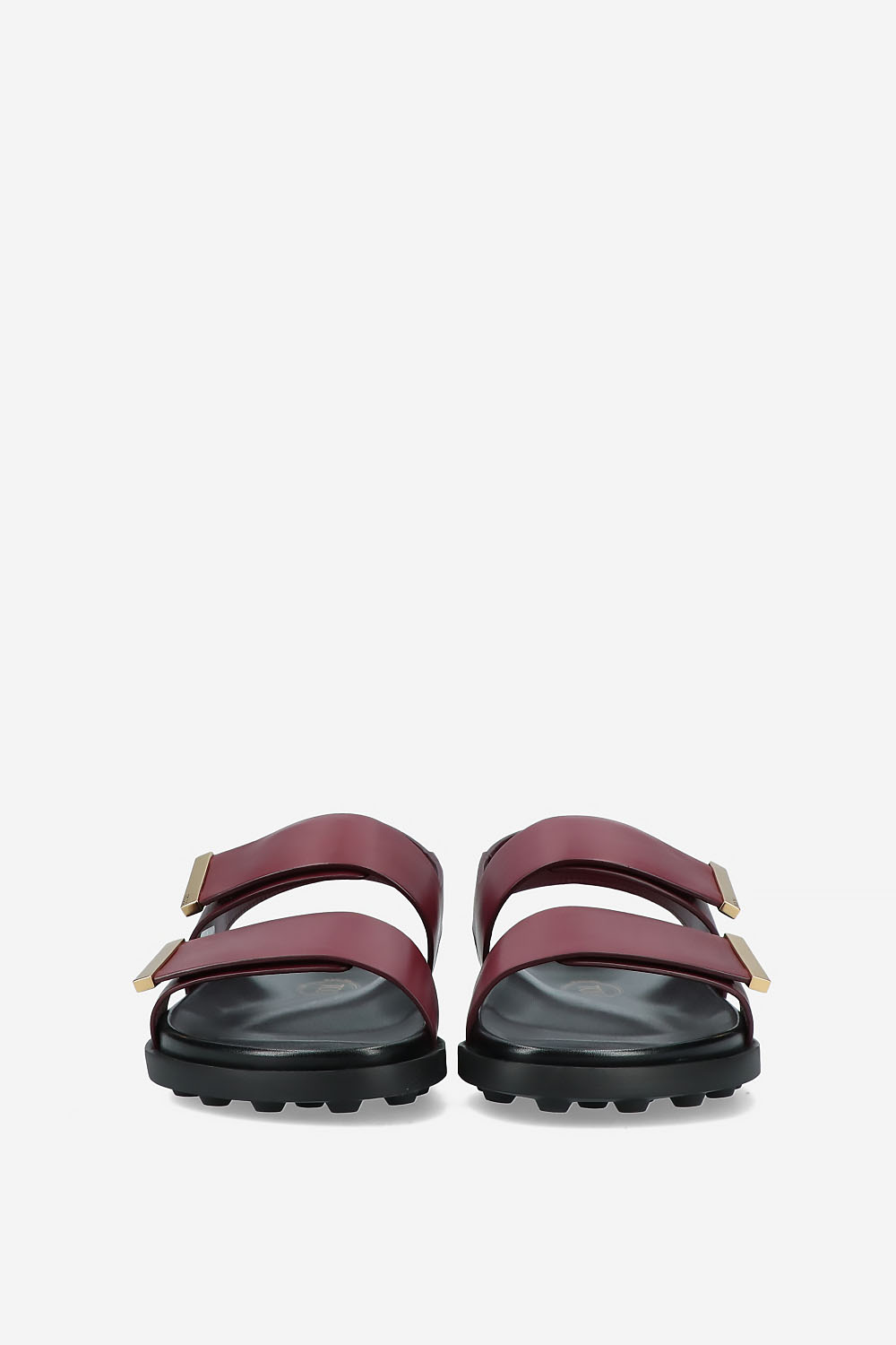 Buckled leather platform sandals