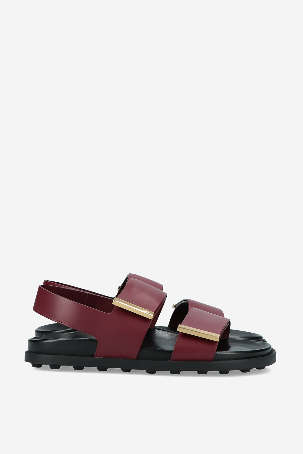 Buckled leather platform sandals