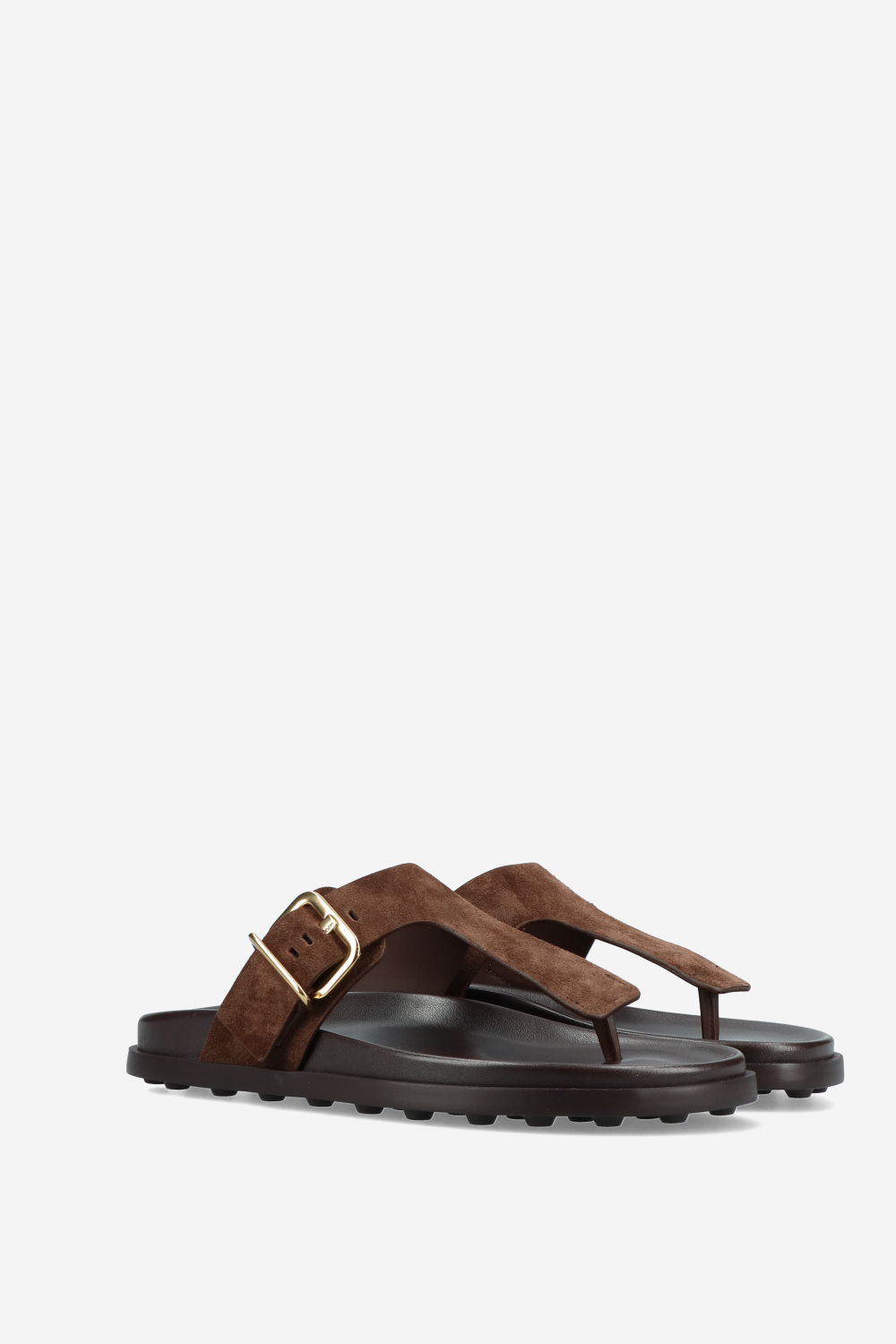 Buckled suede platform sandals