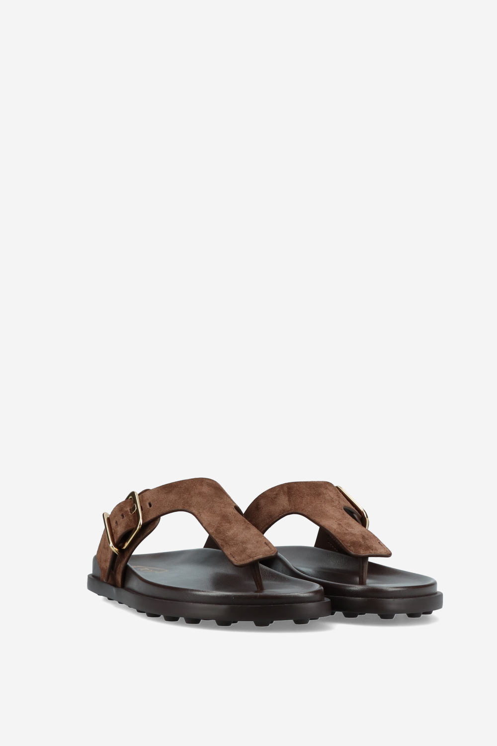 Buckled suede platform sandals