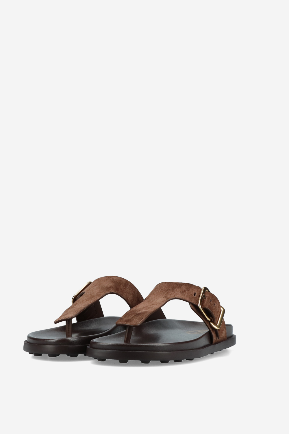 Buckled suede platform sandals