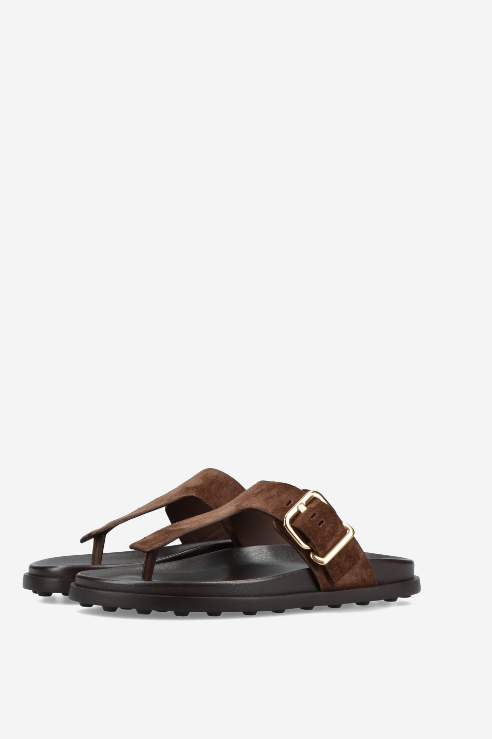 Buckled suede platform sandals