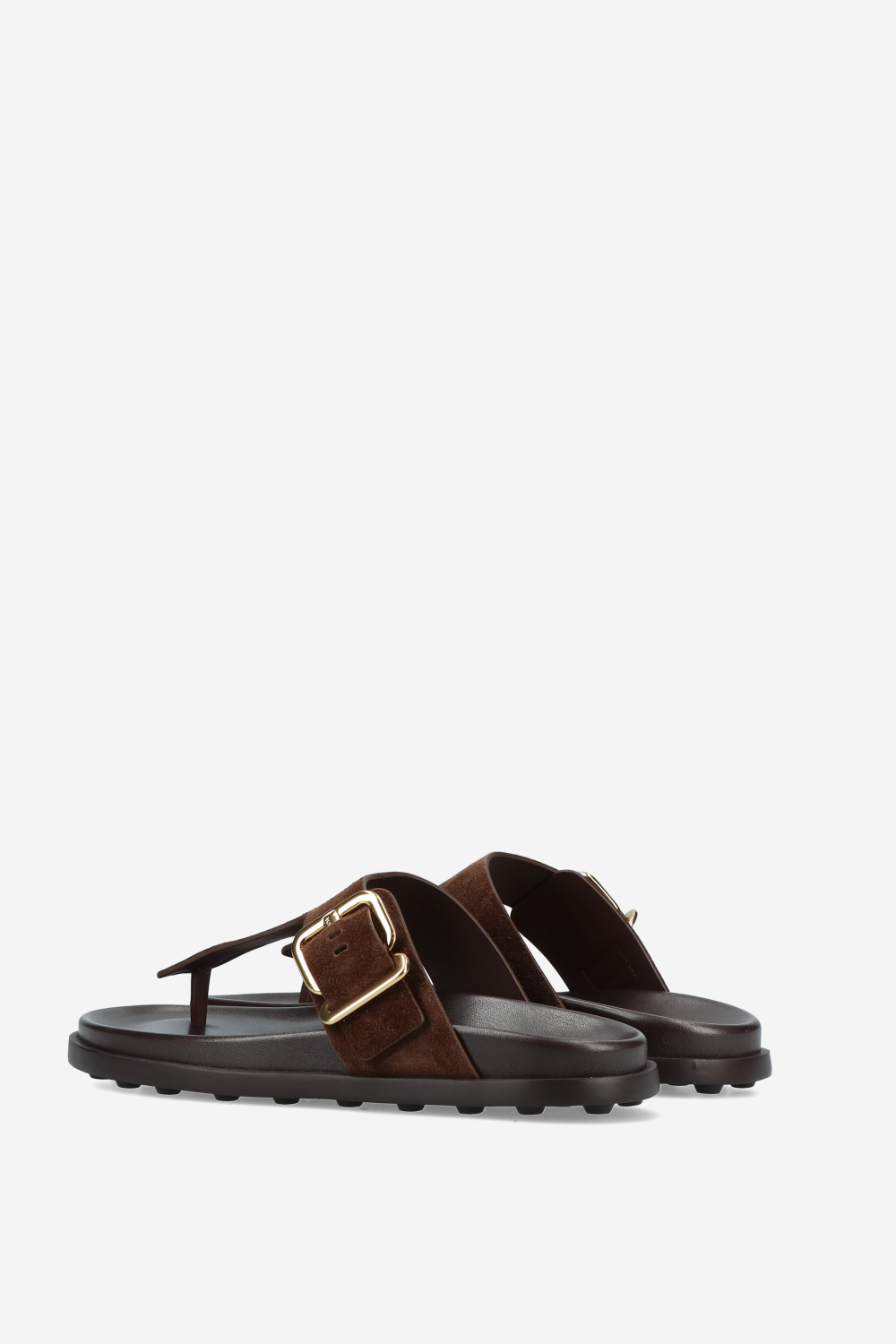 Buckled suede platform sandals