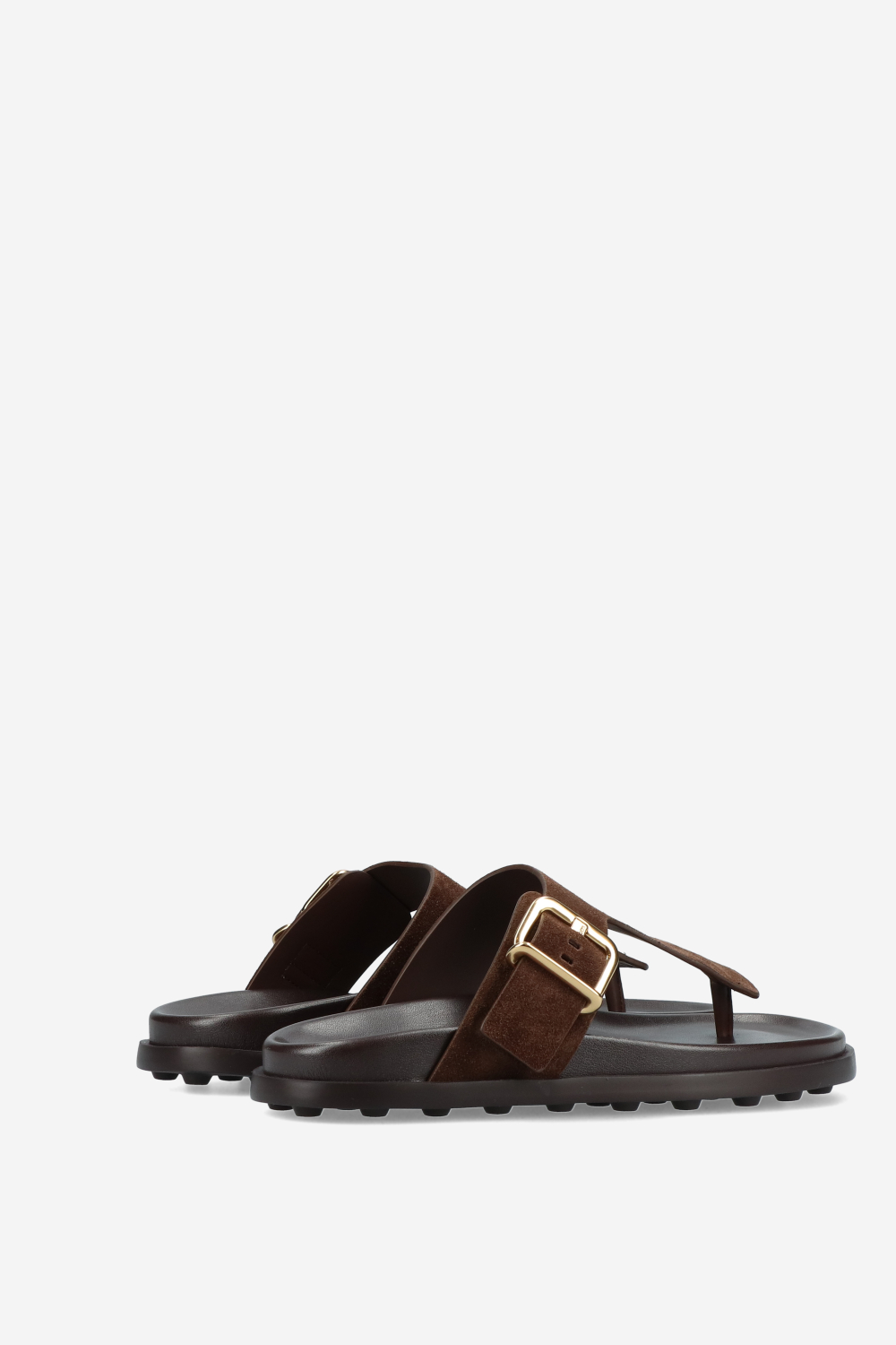 Buckled suede platform sandals