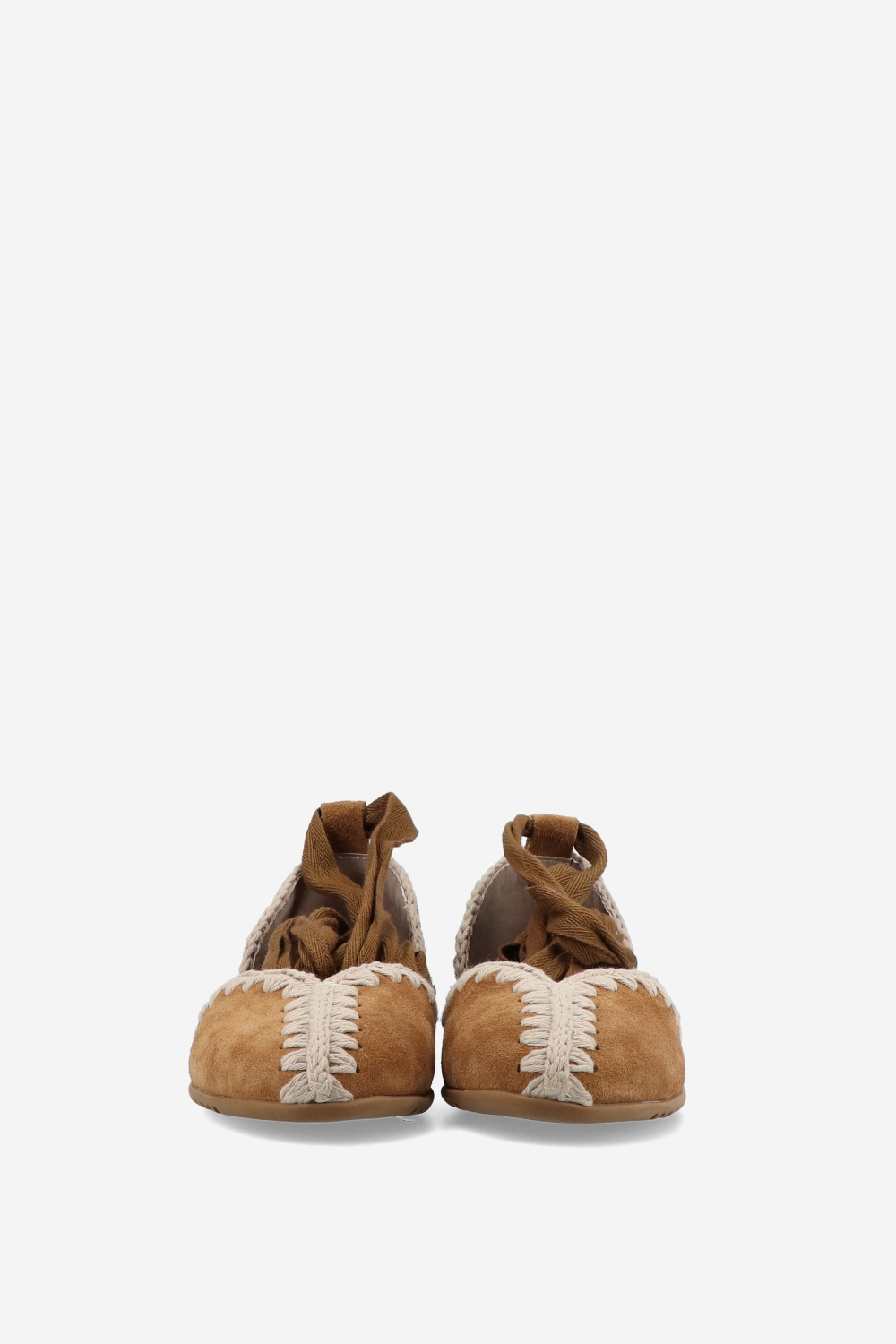 Suede lace ballerinas