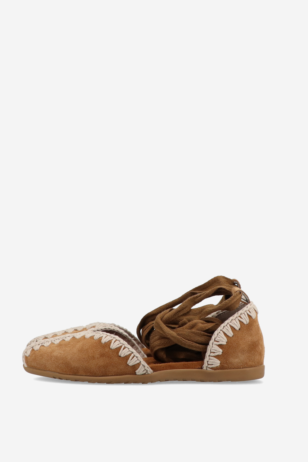 Suede lace ballerinas