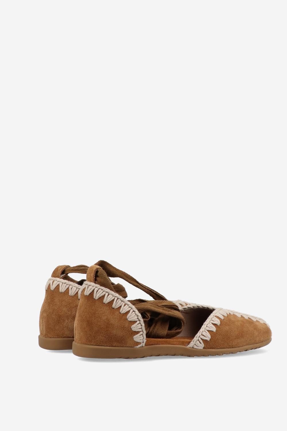 Suede lace ballerinas