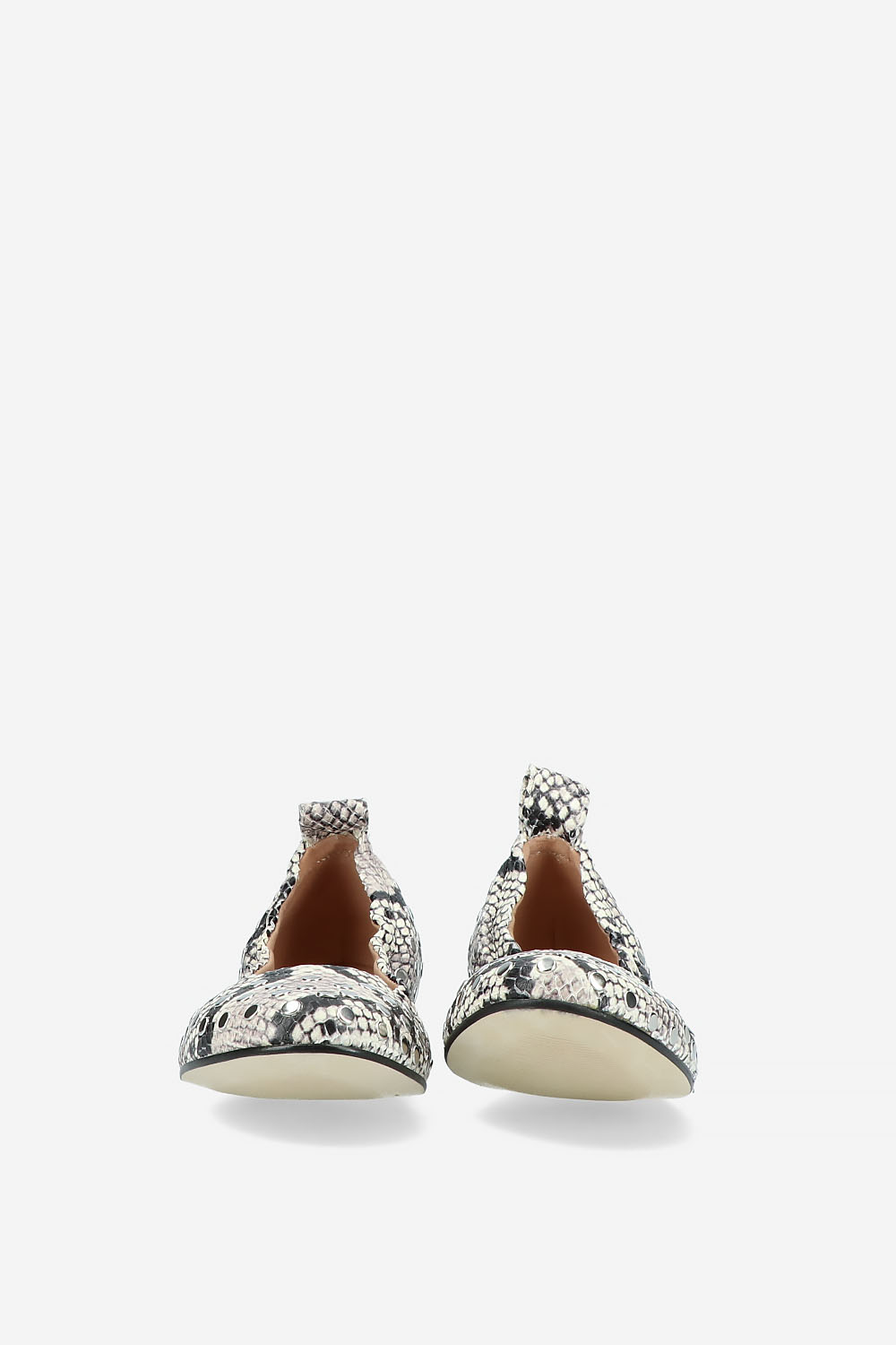 Studded python ballerinas