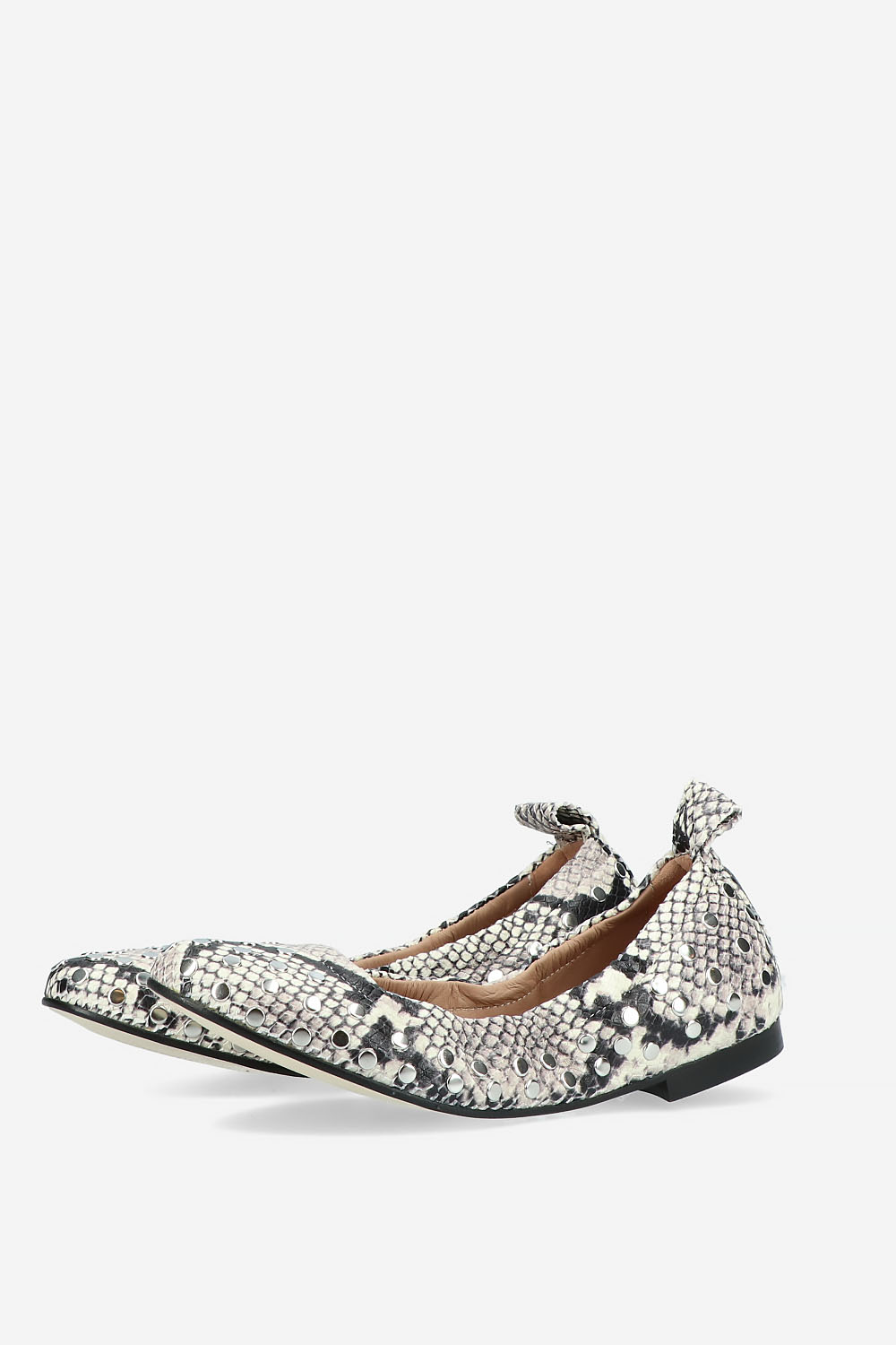 Studded python ballerinas