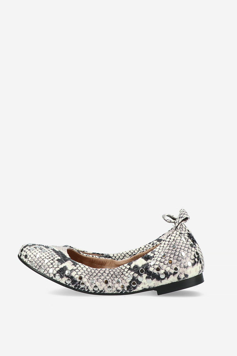 Studded python ballerinas