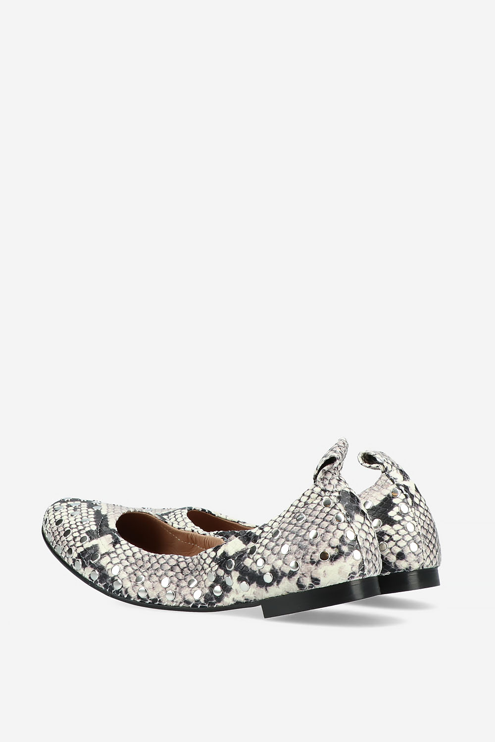 Studded python ballerinas