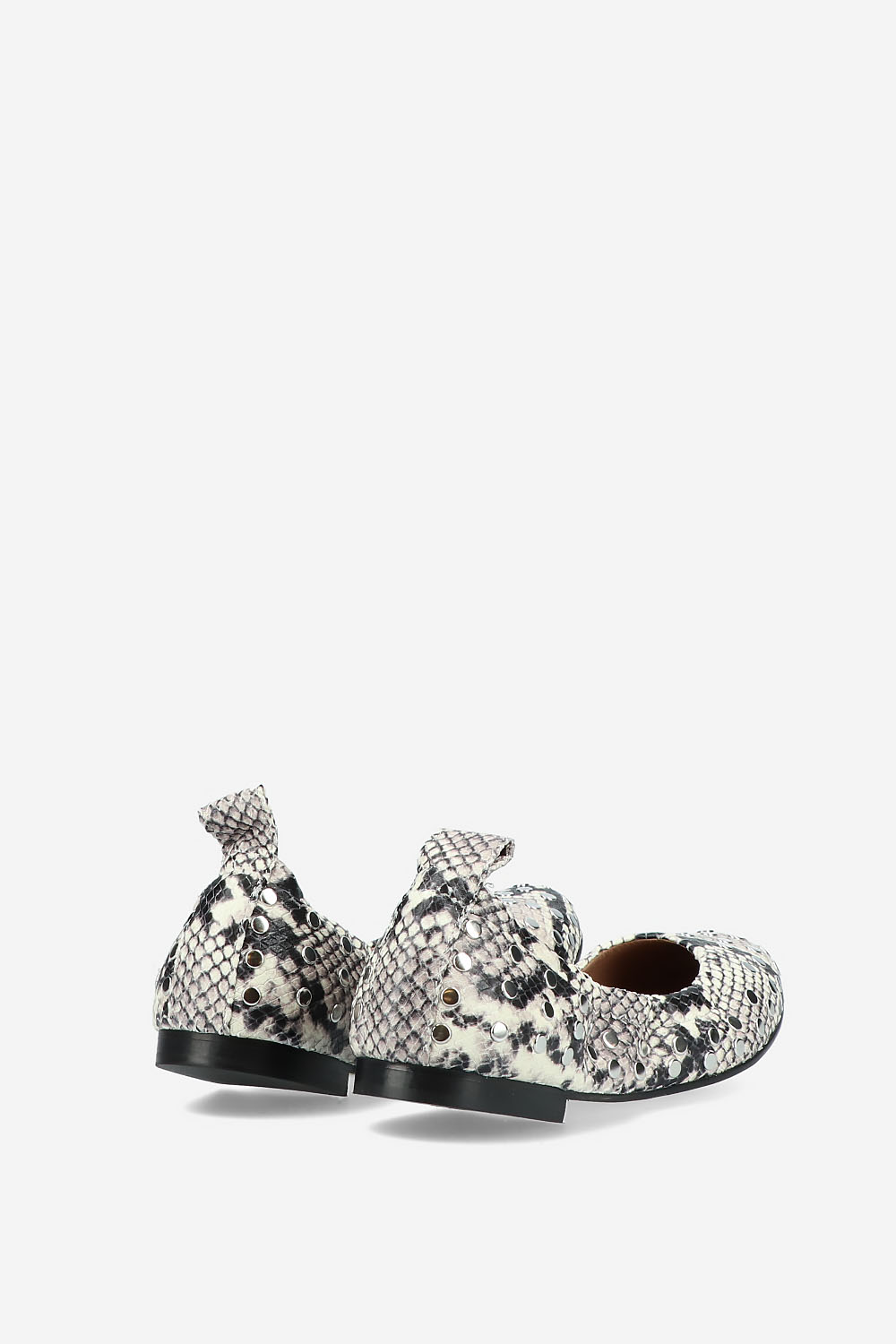 Studded python ballerinas