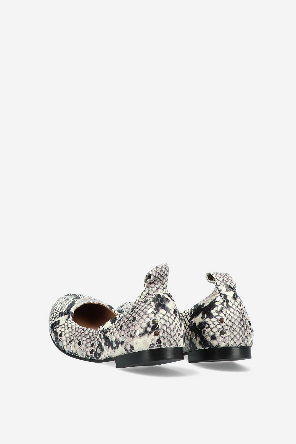 Studded python ballerinas