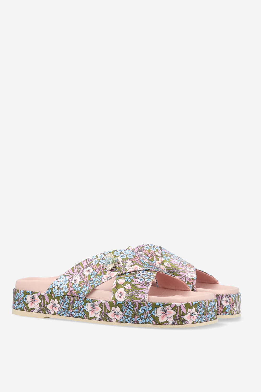 Flower printed sandals