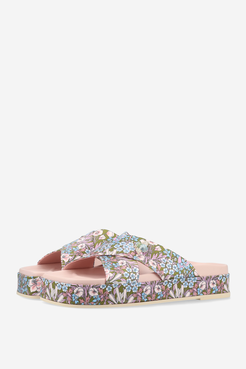 Flower printed sandals