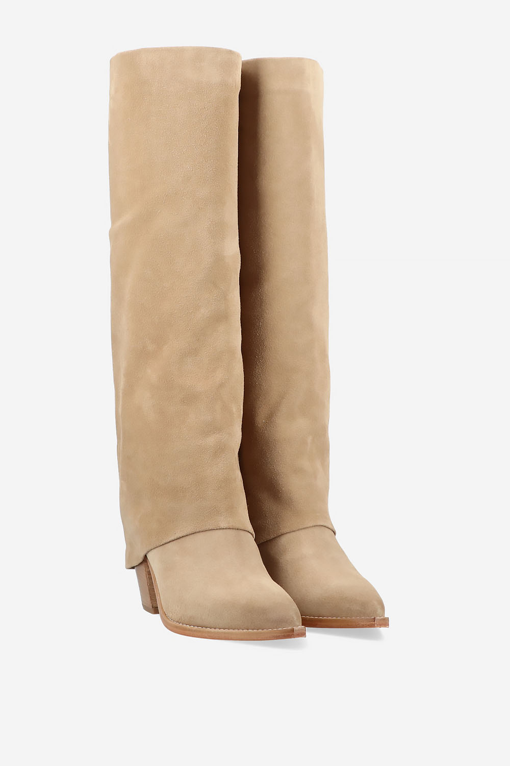 Suede fold-over boots