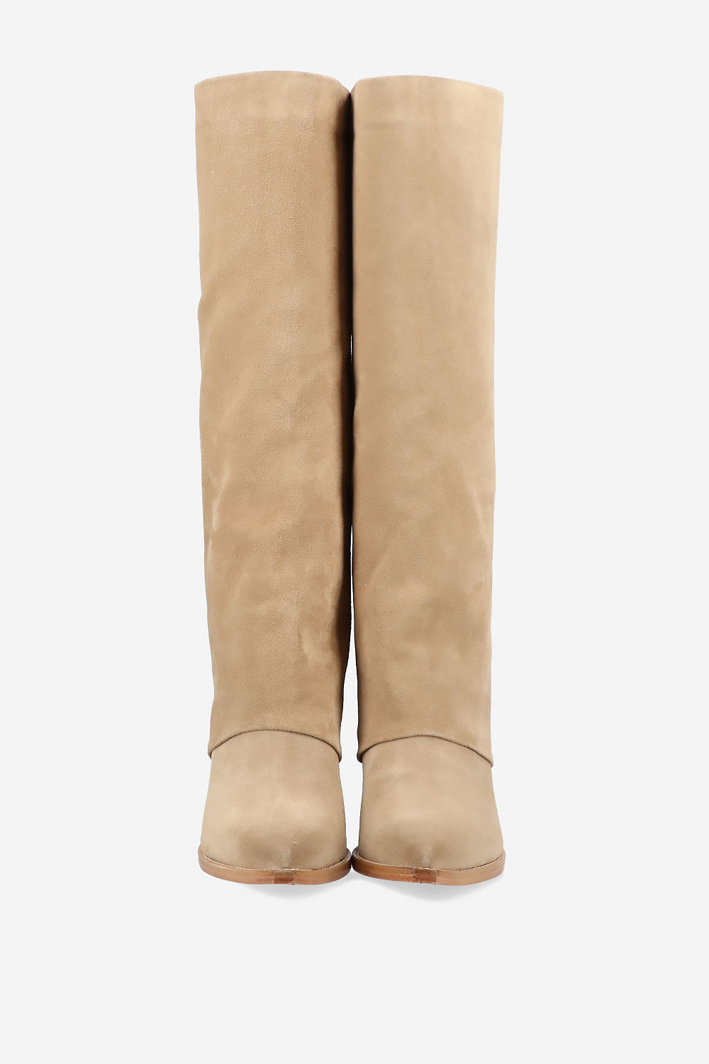 Suede fold-over boots