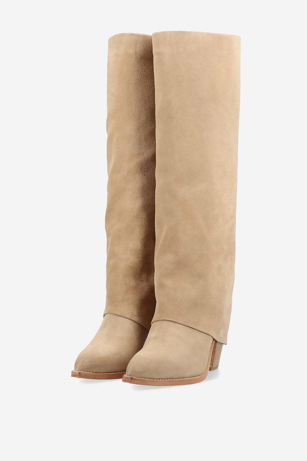 Suede fold-over boots