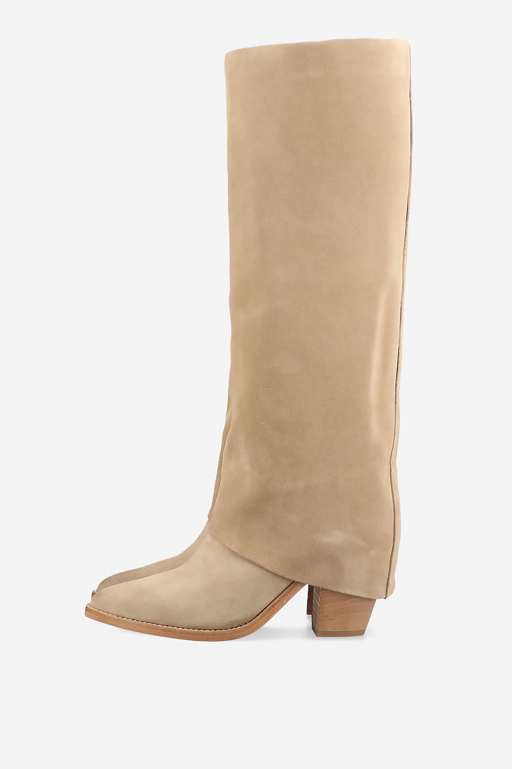 Suede fold-over boots