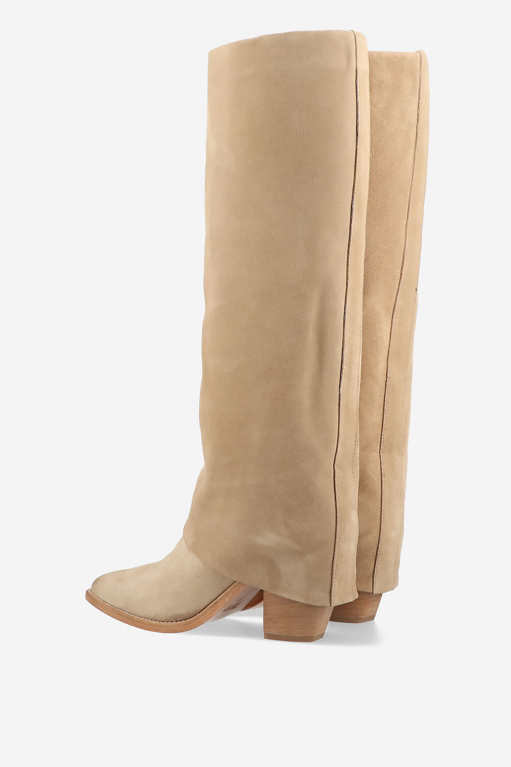 Suede fold-over boots