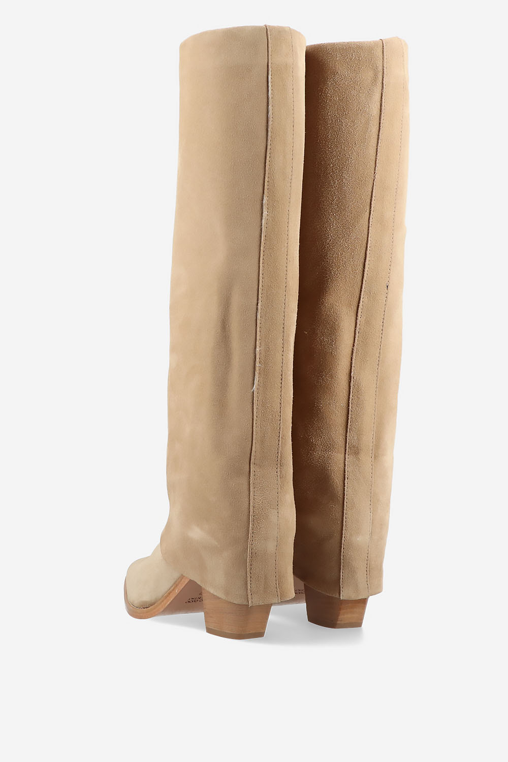 Suede fold-over boots