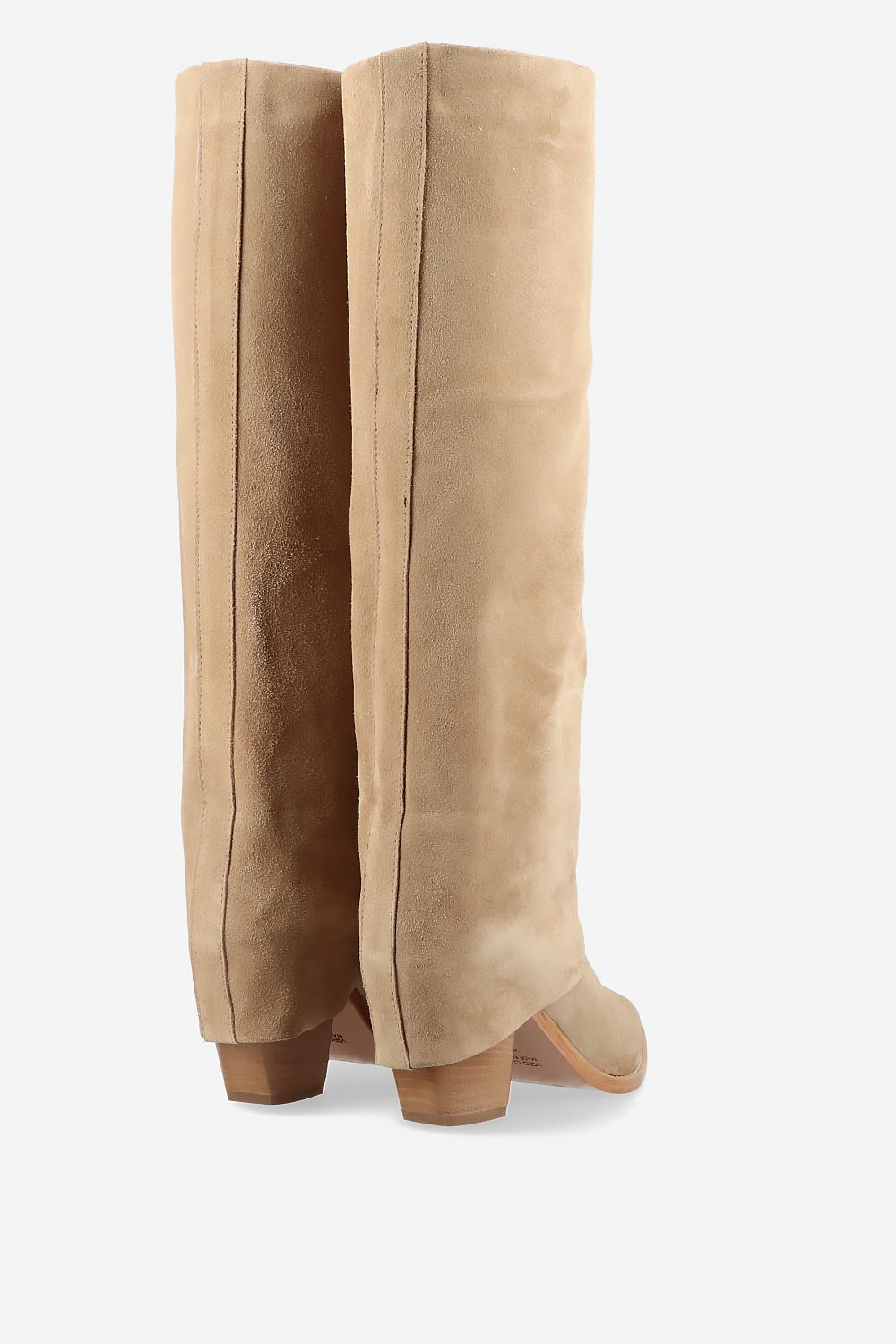 Suede fold-over boots