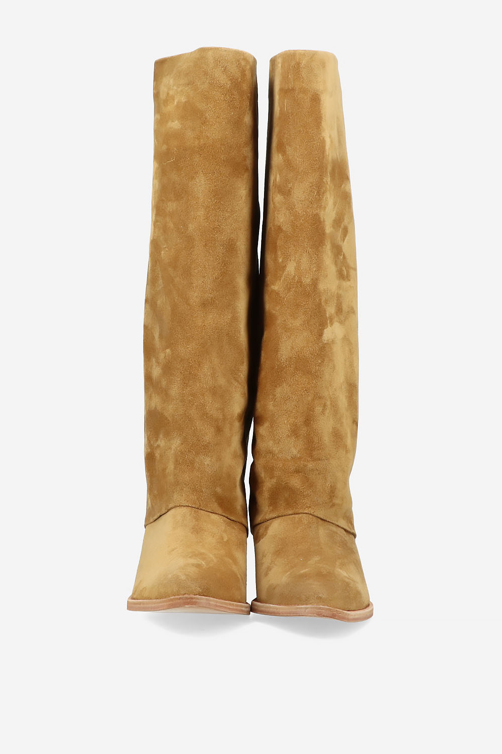 Suede fold-over boots