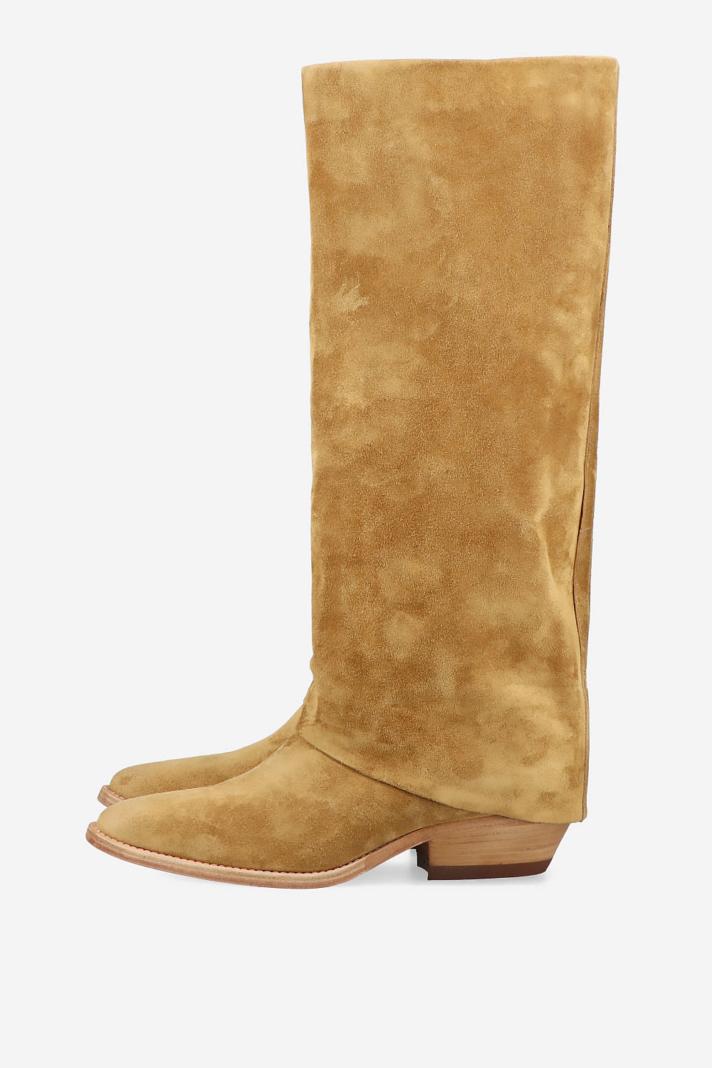 Suede fold-over boots