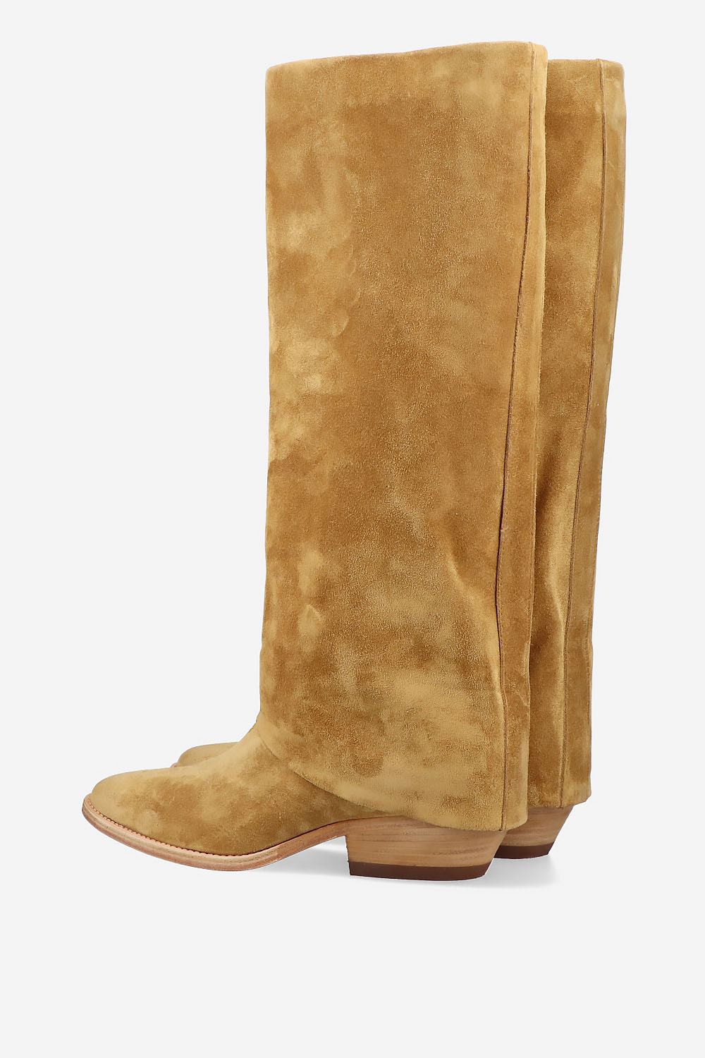 Suede fold-over boots