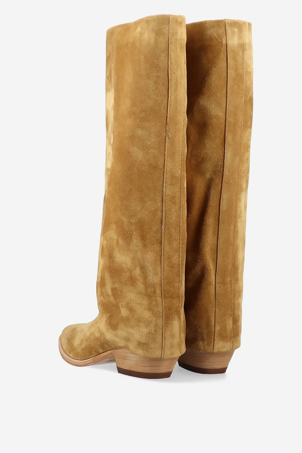 Suede fold-over boots