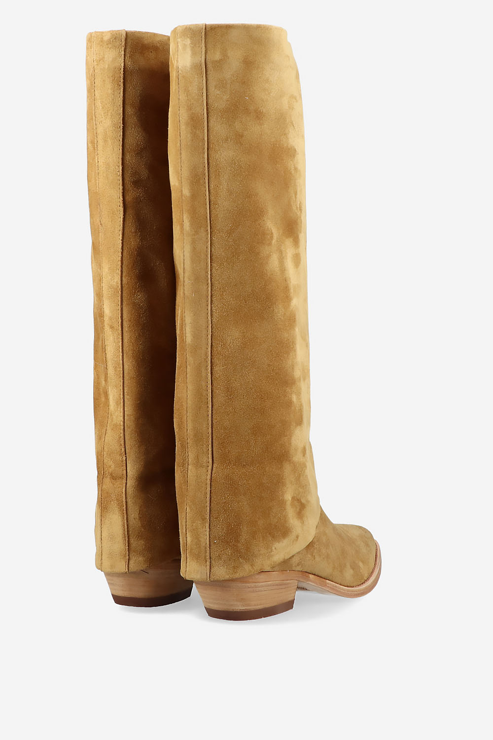 Suede fold-over boots