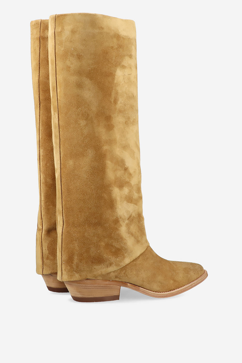 Suede fold-over boots