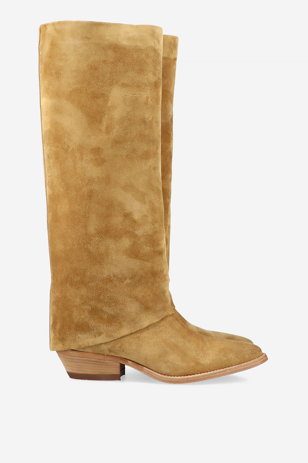 Suede fold-over boots