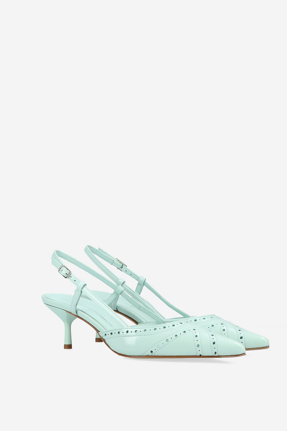 Leather heeled slingbacks