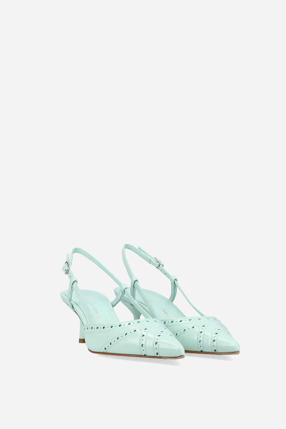 Leather heeled slingbacks