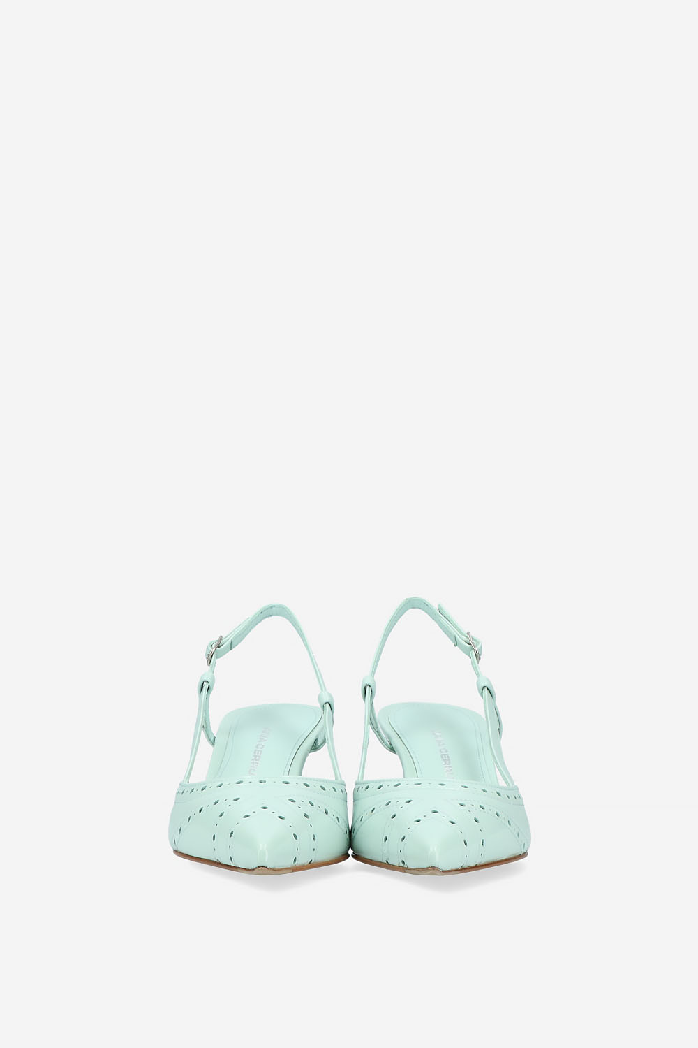 Leather heeled slingbacks