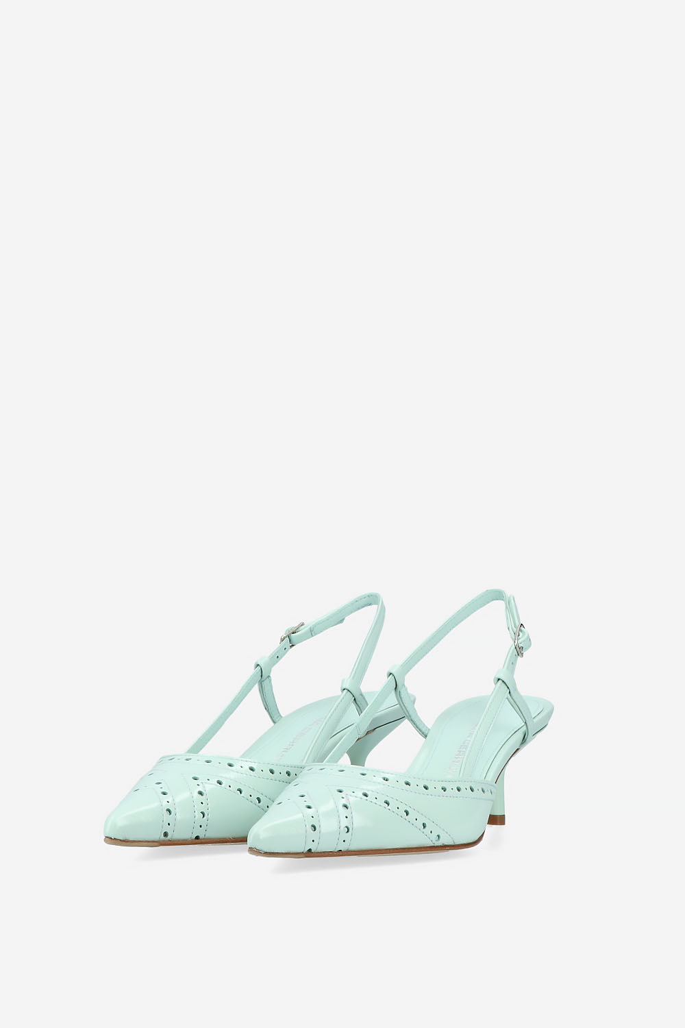 Leather heeled slingbacks