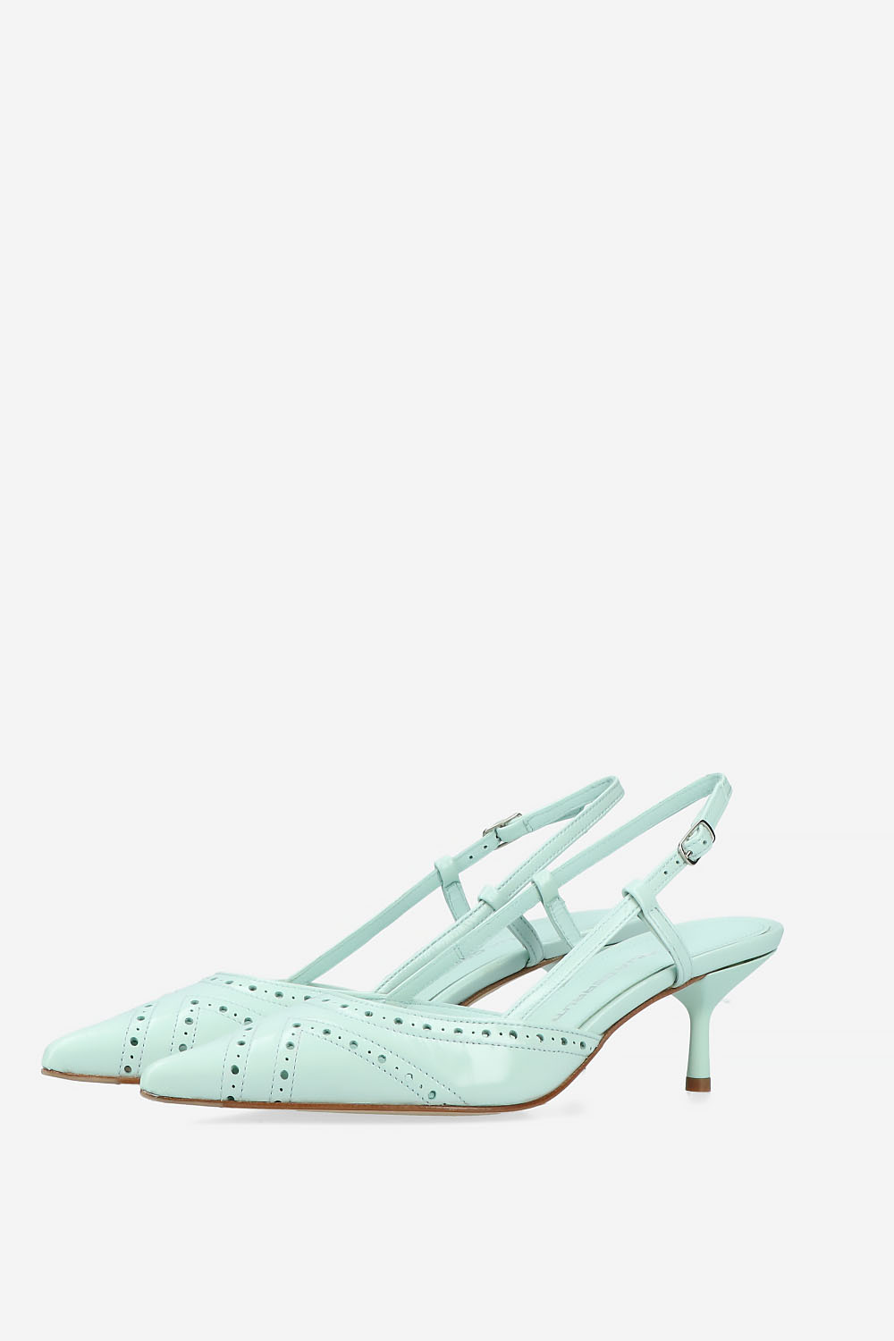 Leather heeled slingbacks