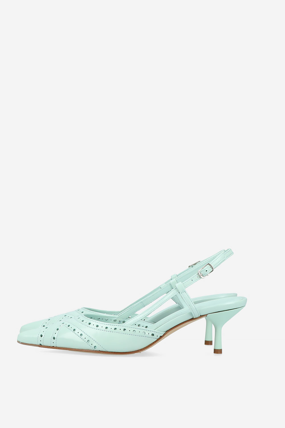 Leather heeled slingbacks