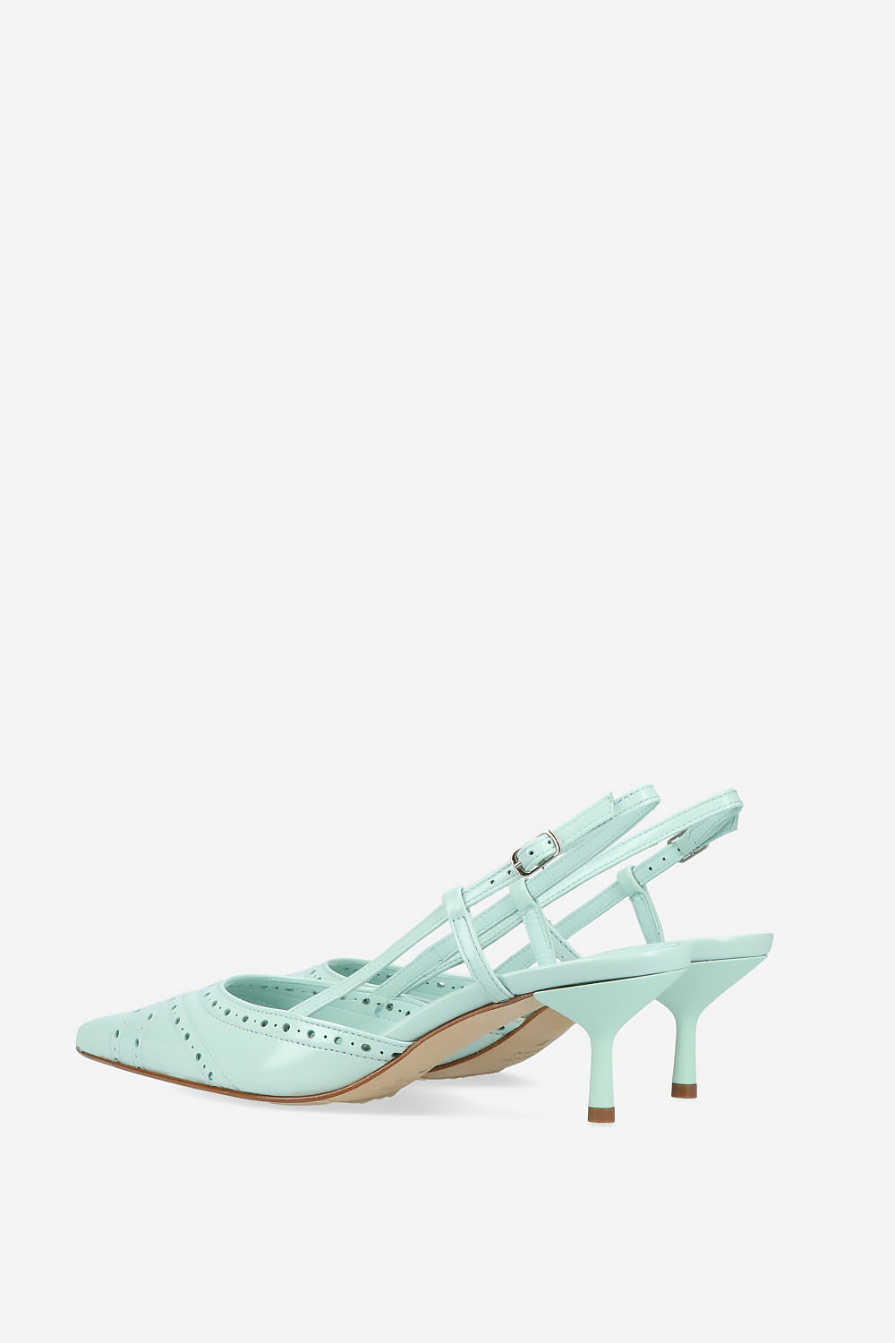 Leather heeled slingbacks