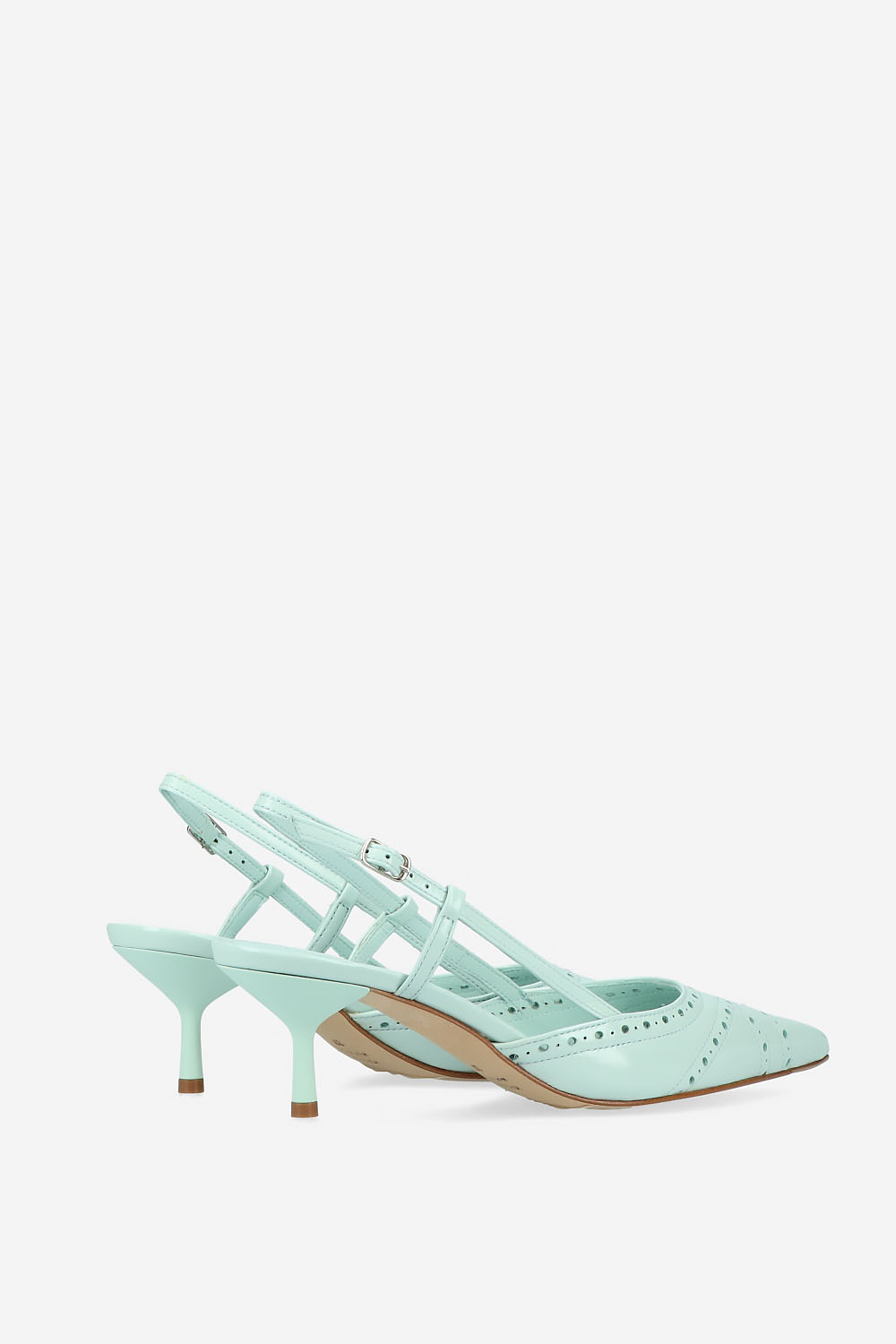 Leather heeled slingbacks