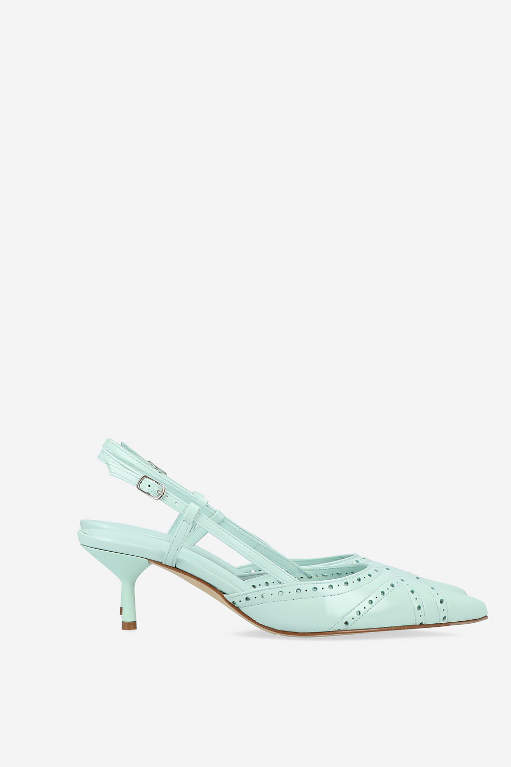 Leather heeled slingbacks