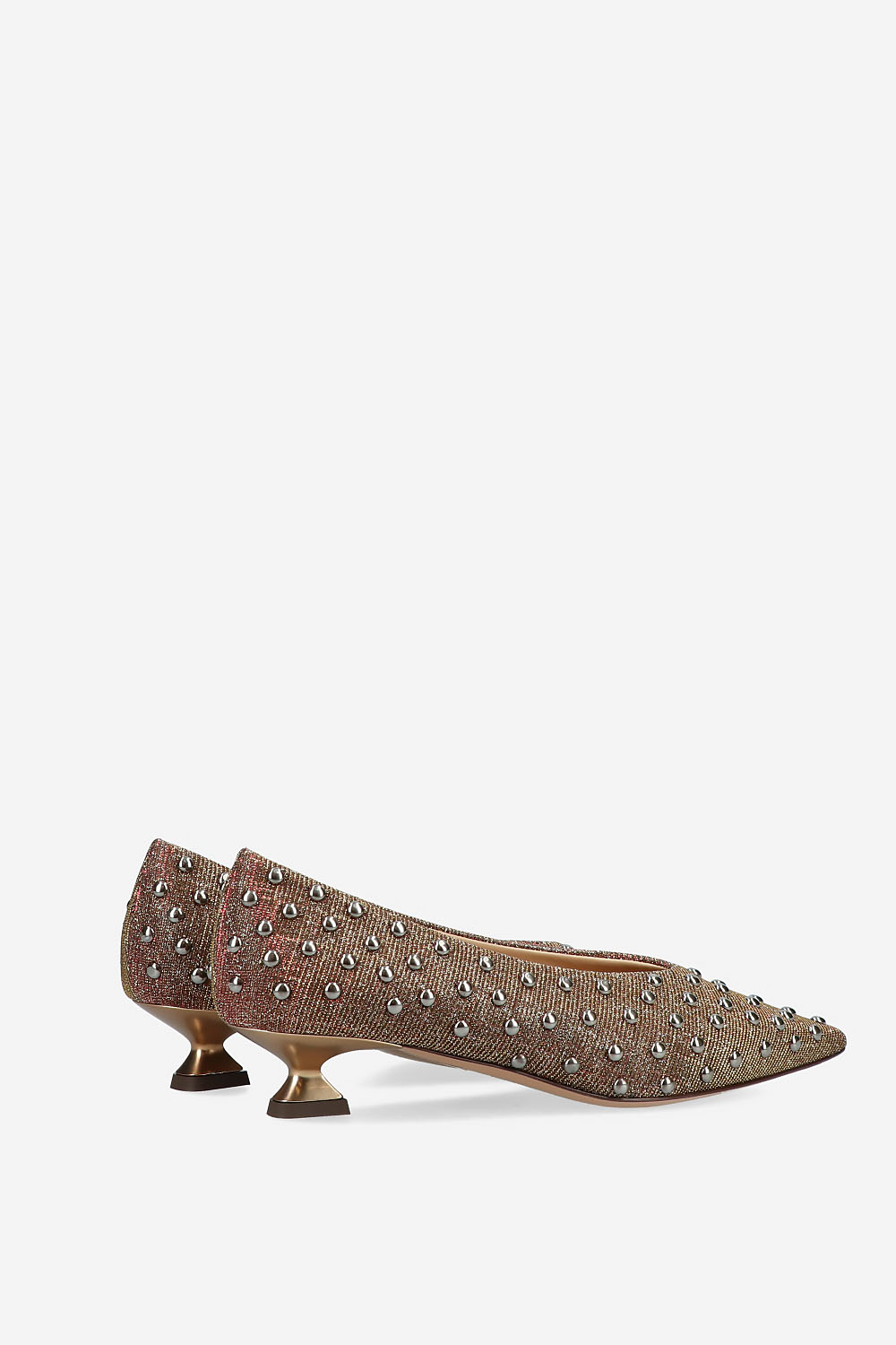 Pointed-toe studs suede pumps