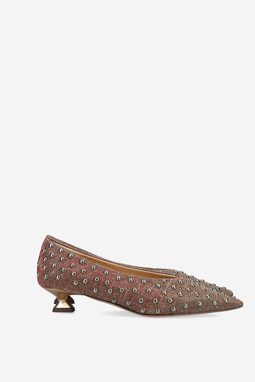 Pointed-toe studs suede pumps