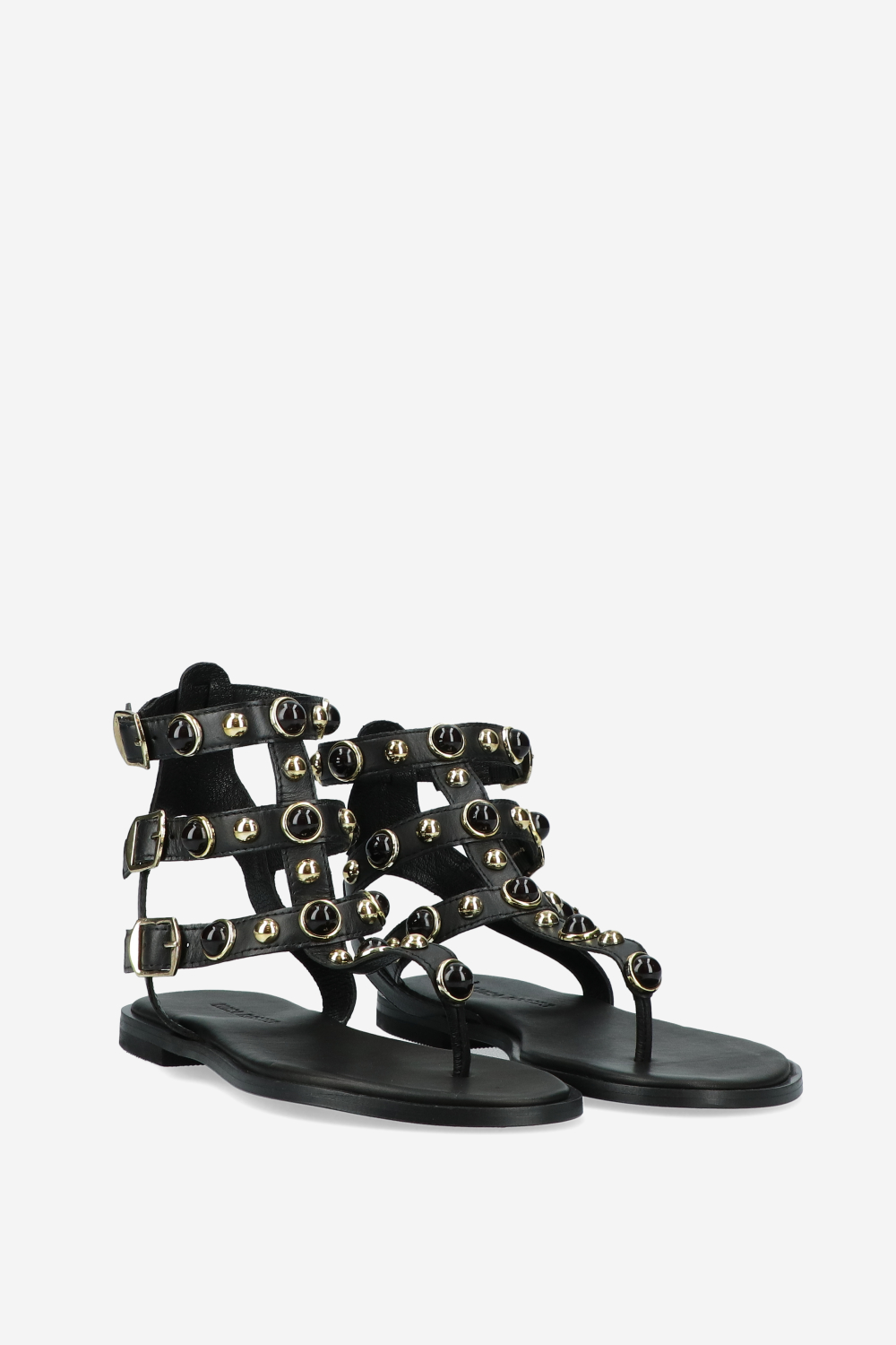 Leather embellished sandals