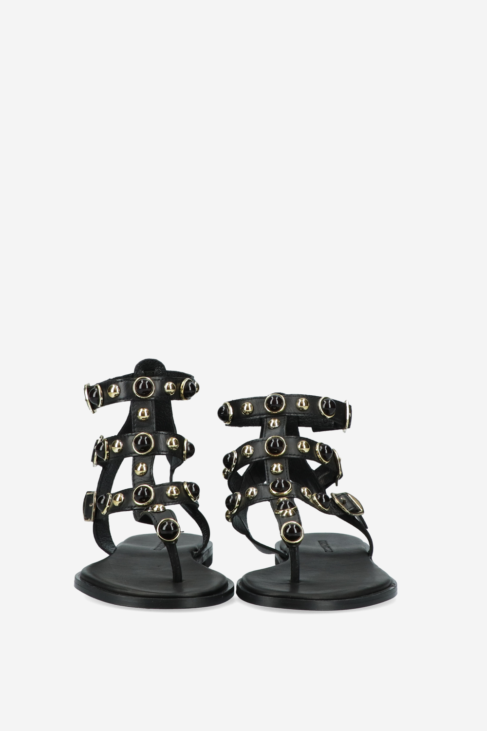 Leather embellished sandals