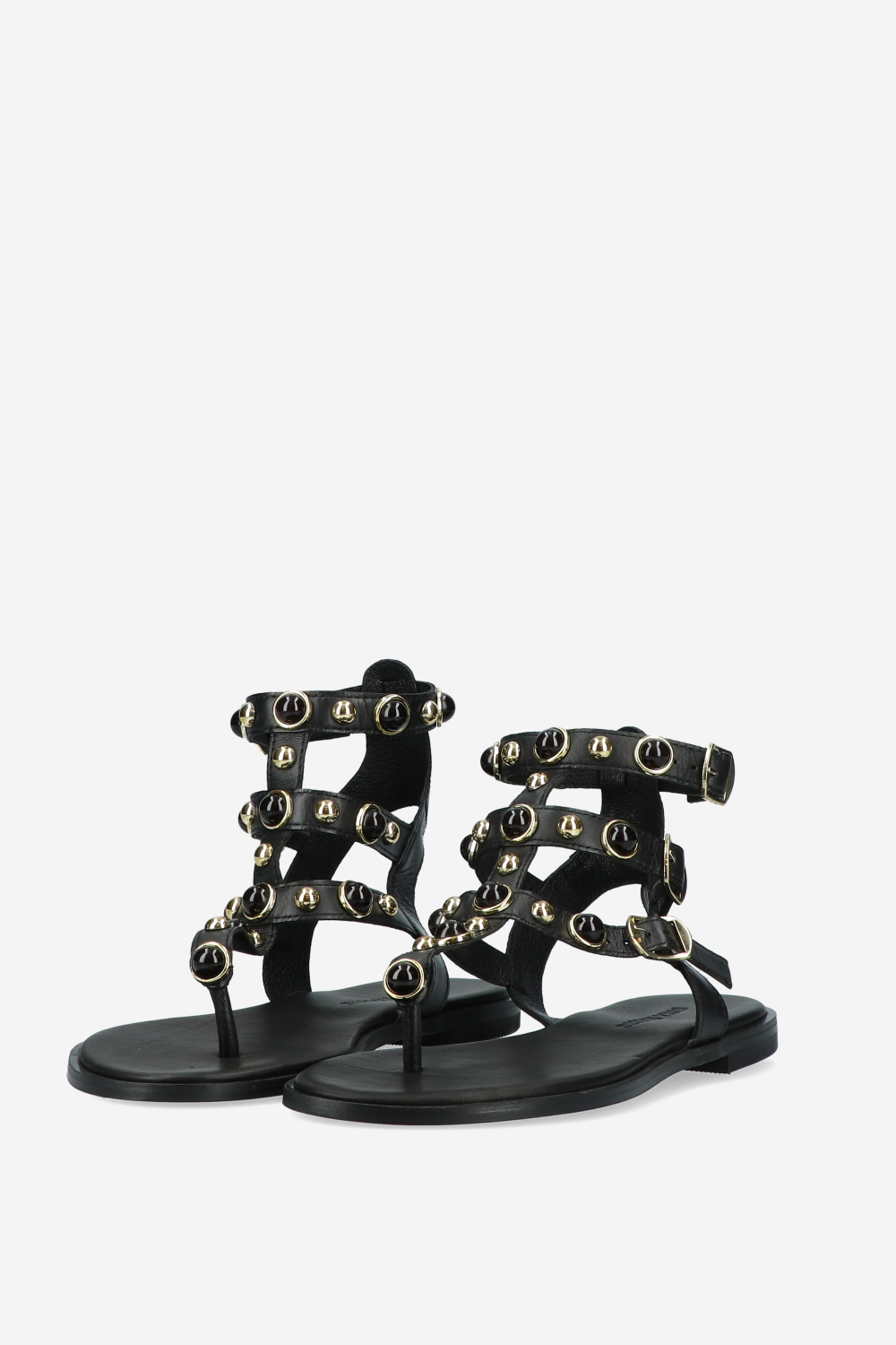 Leather embellished sandals