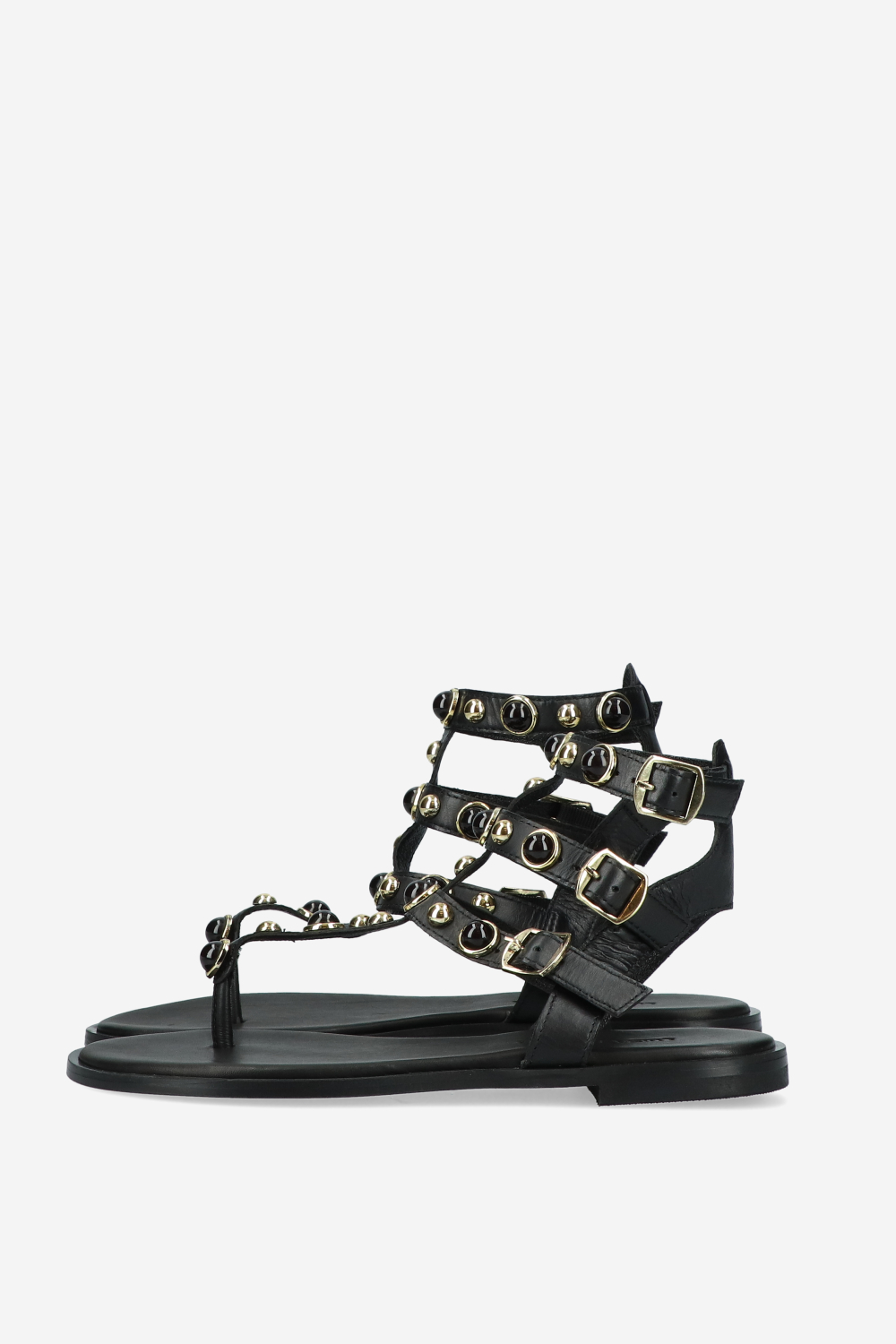Leather embellished sandals