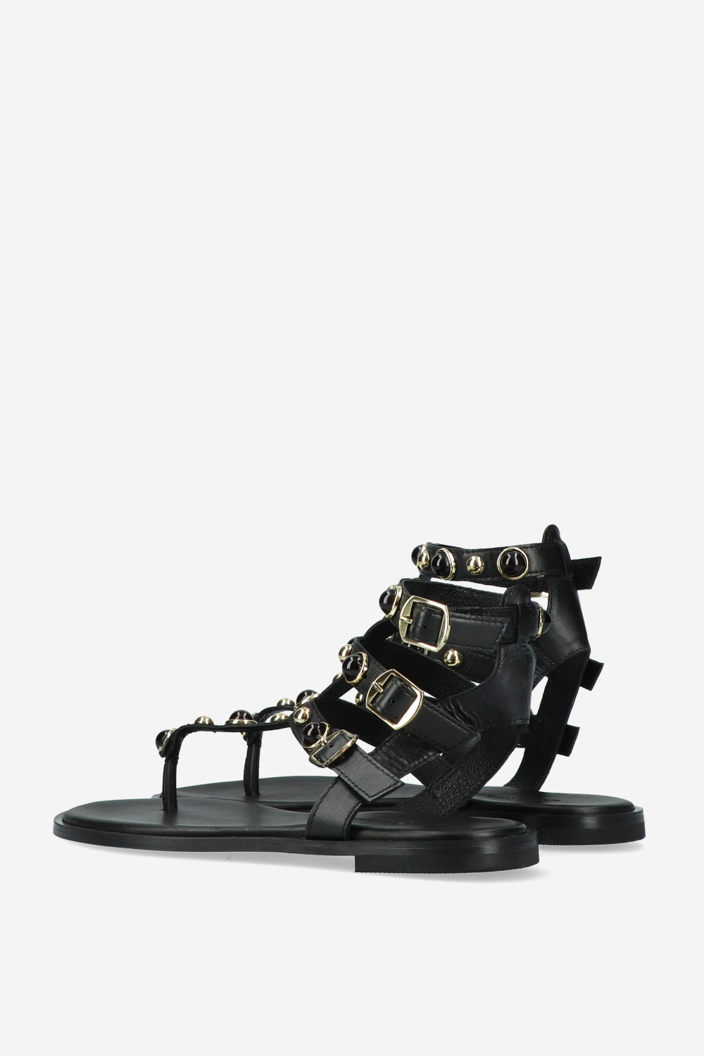 Leather embellished sandals
